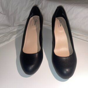Clarks Women’s Black Platform Heels | 8.5 | Dress Shoes | Excellent Condition